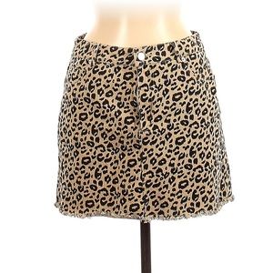 Cheetah jean skirt